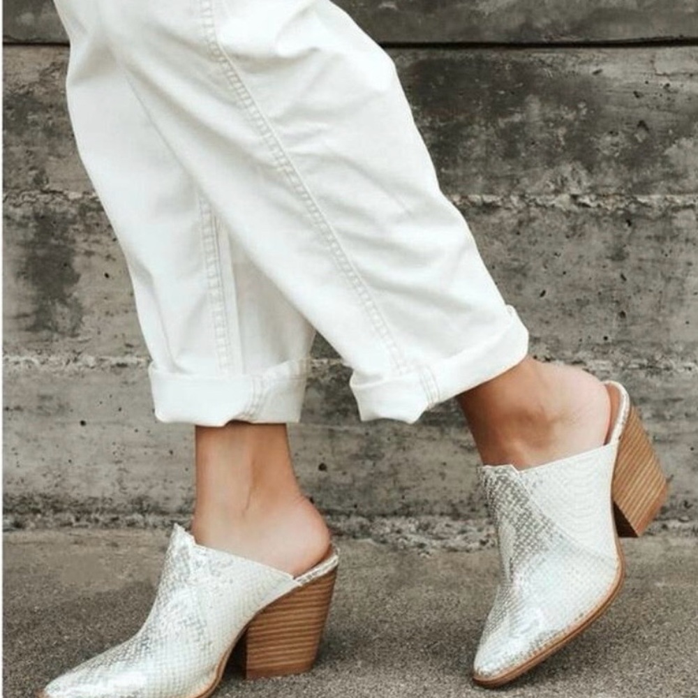 Chinese Laundry Silver Textured Mules